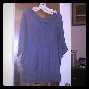 Blue knit tunic sweater